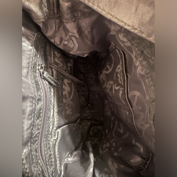 Michael Kors Aster Studded Snap Bag Metallic Gray - Picture 11 of 13